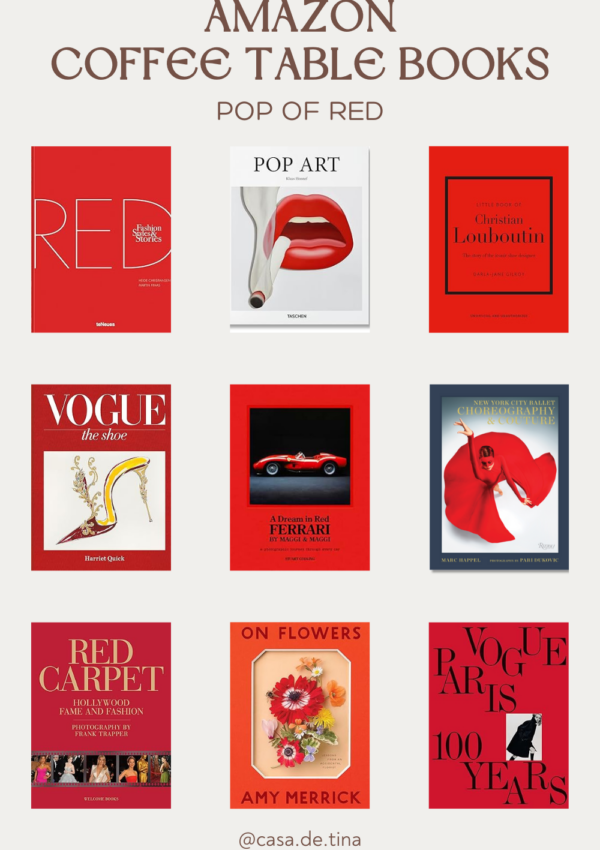 Weekly Roundup: Pop of Red Amazon Coffee Table Books
